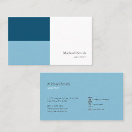 minimalista bloques geométricos azul elegante 名刺