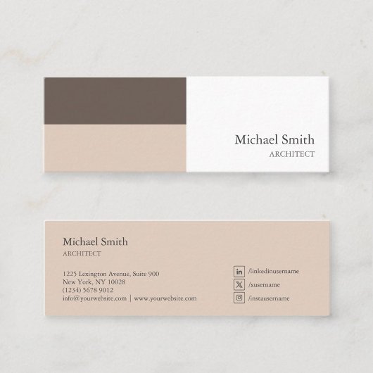 minimalista bloques geométricos marrón elegante スキニー名刺