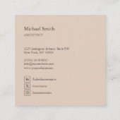 minimalista bloques geométricos marrón elegante スクエア名刺 (裏面)