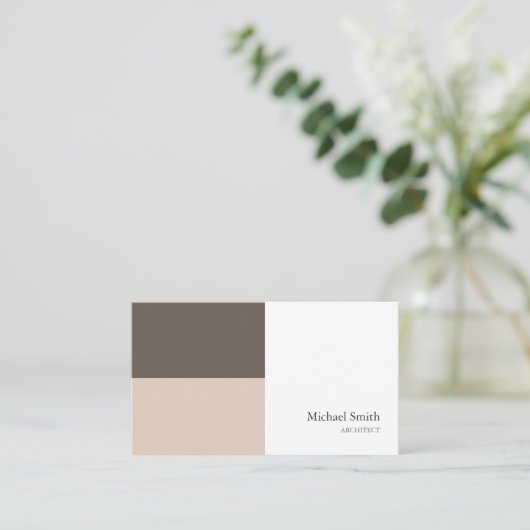minimalista bloques geométricos marrón elegante 名刺 (スタンド正面)
