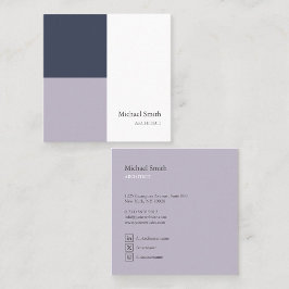 minimalista bloques geométricos morado elegante スクエア名刺