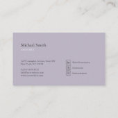 minimalista bloques geométricos morado elegante 名刺 (裏面)