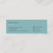 minimalista bloques geométricos turquesa elegante スキニー名刺 (裏面)