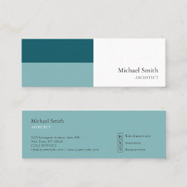 minimalista bloques geométricos turquesa elegante スキニー名刺