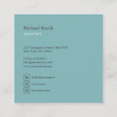 minimalista bloques geométricos turquesa elegante スクエア名刺 (裏面)