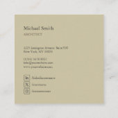 minimalista bloques geométricos verde elegante スクエア名刺 (裏面)