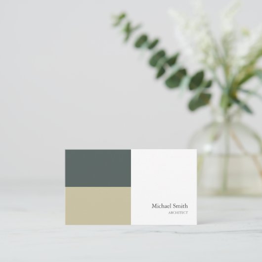 minimalista bloques geométricos verde elegante 名刺 (スタンド正面)