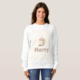 Minimalista Chocolate Caliente Merry | Estética Ac スウェットシャツ