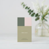 minimalista elegante moderna geometrica verde rosa 名刺 (スタンド正面)