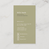 minimalista elegante moderna geometrica verde rosa 名刺 (裏面)