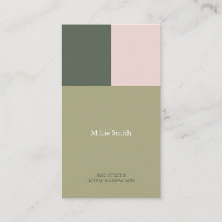 minimalista elegante moderna geometrica verde rosa 名刺