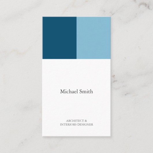 minimalista moderna elegante azul arquitecto 名刺 (正面)