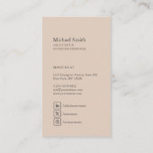 minimalista moderna elegante patrón marrón 名刺 (裏面)