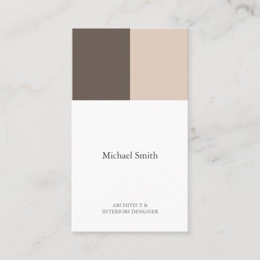 minimalista moderna elegante patrón marrón 名刺 (正面)