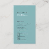 minimalista moderna elegante turquesa arquitecto 名刺 (裏面)