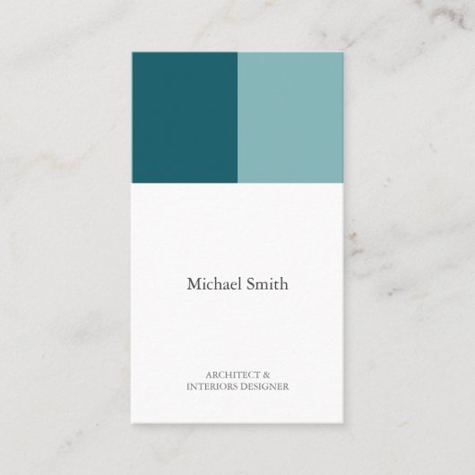 minimalista moderna elegante turquesa arquitecto 名刺 (正面)