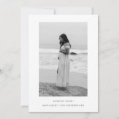 Minimalistic 2-Photo Black White Baby Pregnancy 案内状 (正面)