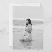 Minimalistic 2-Photo Black White Baby Pregnancy 案内状 (裏面)