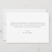 Minimalistic 3-Photo Black & White Wedding サンキューカード (裏面)