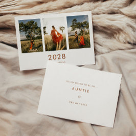 Minimalistic 3-Photo New Auntie Pregnancy 案内状