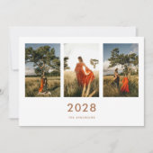 Minimalistic 3-Photo New Auntie Pregnancy 案内状 (正面)