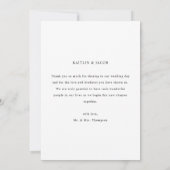 Minimalistic 3-Photo Wedding Black & White サンキューカード (裏面)