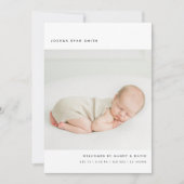 Minimalistic 4-Photo Collage New Baby Birth 案内状 (正面)