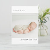 Minimalistic 4-Photo Collage New Baby Birth 案内状 (スタンド正面)
