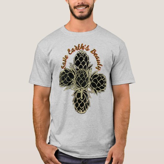 Minimalistic Artichoke Logo – Save Earth's Beauty Tシャツ (正面)