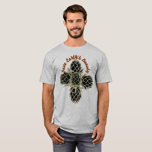 Minimalistic Artichoke Logo – Save Earth's Beauty Tシャツ (正面フル)