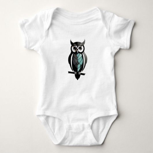 Minimalistic Baby Owl ベビーボディスーツ (正面)