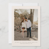 Minimalistic Beige Script Wedding Photo 招待状 (裏面)