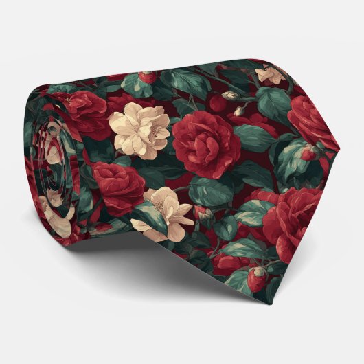 Minimalistic Best Man Gardenias Floral ネクタイ (ロール)