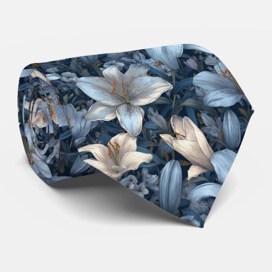 Minimalistic Birthday Gifts For Boyfriend Lilies ネクタイ (ロール)