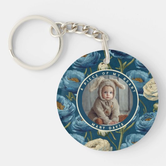 Minimalistic Birthday Gifts Ranunculus Floral キーホルダー (正面)