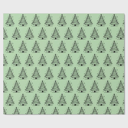 Minimalistic Black and Green Christmas Tree  ラッピングペーパー (フラット)