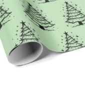 Minimalistic Black and Green Christmas Tree ラッピングペーパー (ロールコーナー)