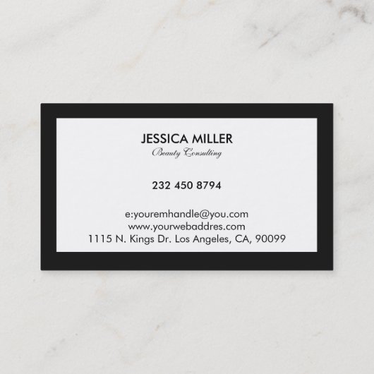 Minimalistic Black and White 名刺 (裏面)