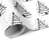 Minimalistic Black and White Christmas Tree  ラッピングペーパー (ロールコーナー)