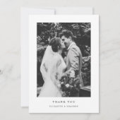 Minimalistic Black & White 2-Photo Wedding サンキューカード (正面)