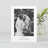 Minimalistic Black & White 2-Photo Wedding サンキューカード (スタンド正面)