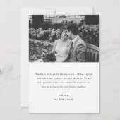 Minimalistic Black & White 2-Photo Wedding サンキューカード (裏面)