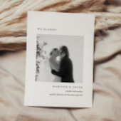 Minimalistic Black & White Photo Wedding Elopement 案内状