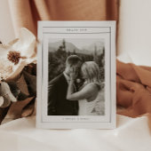 Minimalistic Black & White Wedding Photo Script サンキューカード