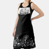 Minimalistic Black & White Wildflower Mama エプロン (インサイチュ)