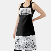 Minimalistic Black & White Wildflower Mama エプロン (インサイチュ)