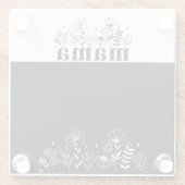 Minimalistic Black & White Wildflower Mama  ガラスコースター (裏面)