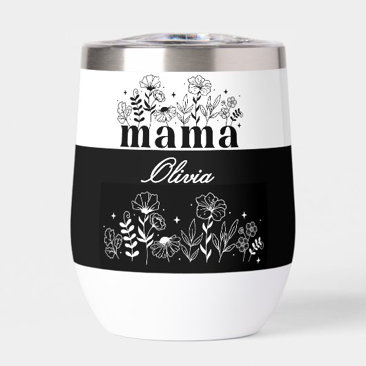 Minimalistic Black & White Wildflower Mama Custom (正面)