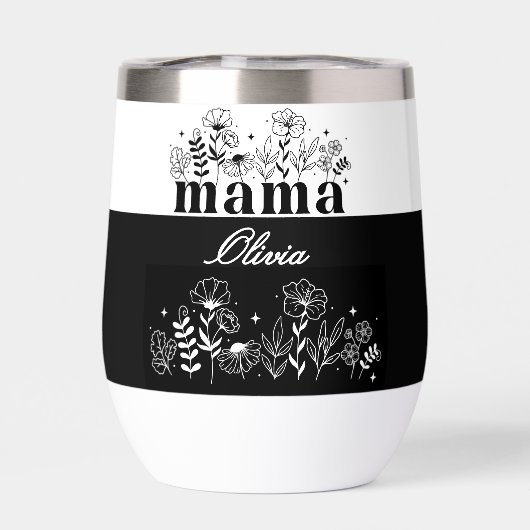 Minimalistic Black & White Wildflower Mama Custom (背面)