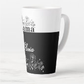Minimalistic Black & White Wildflower Mama Custom カフェラテマグ (右アングル)